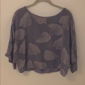 Purple See-Through Feathered Top